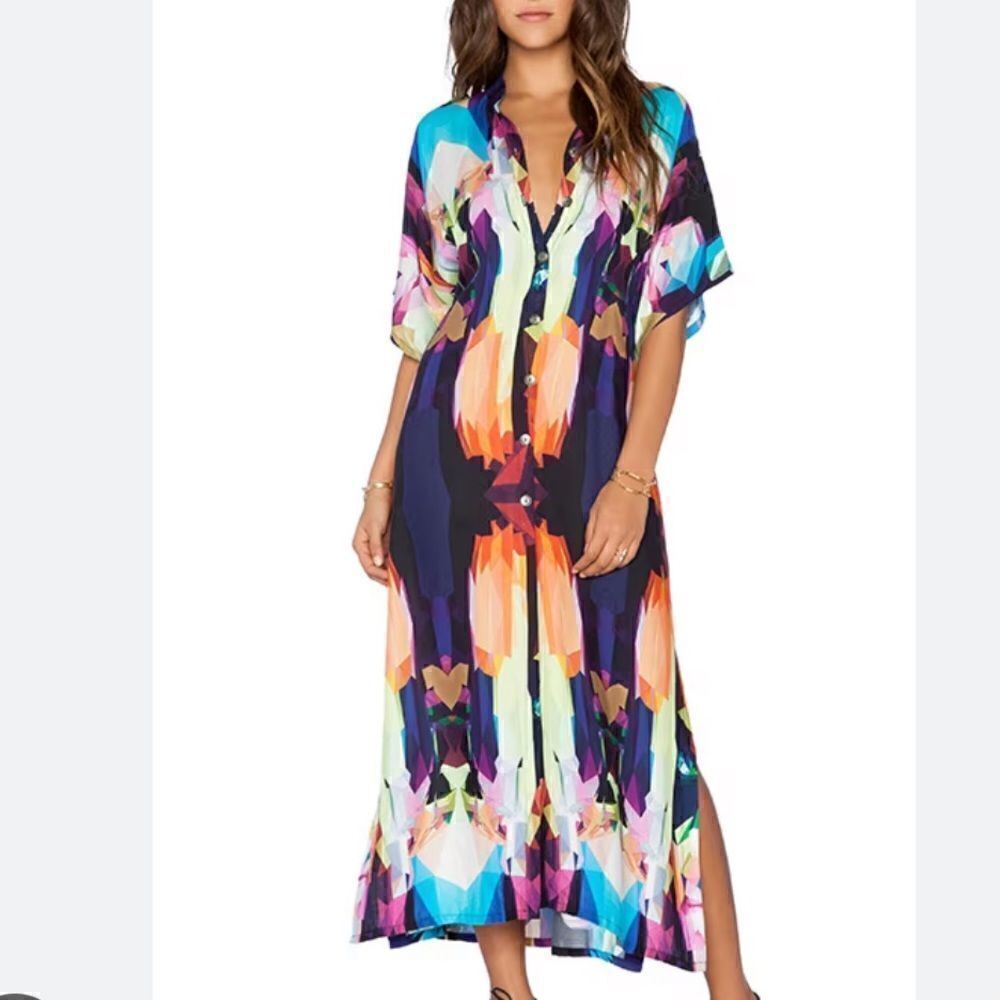 Stillwater The High Slit Shirt Dress Crystal Prism